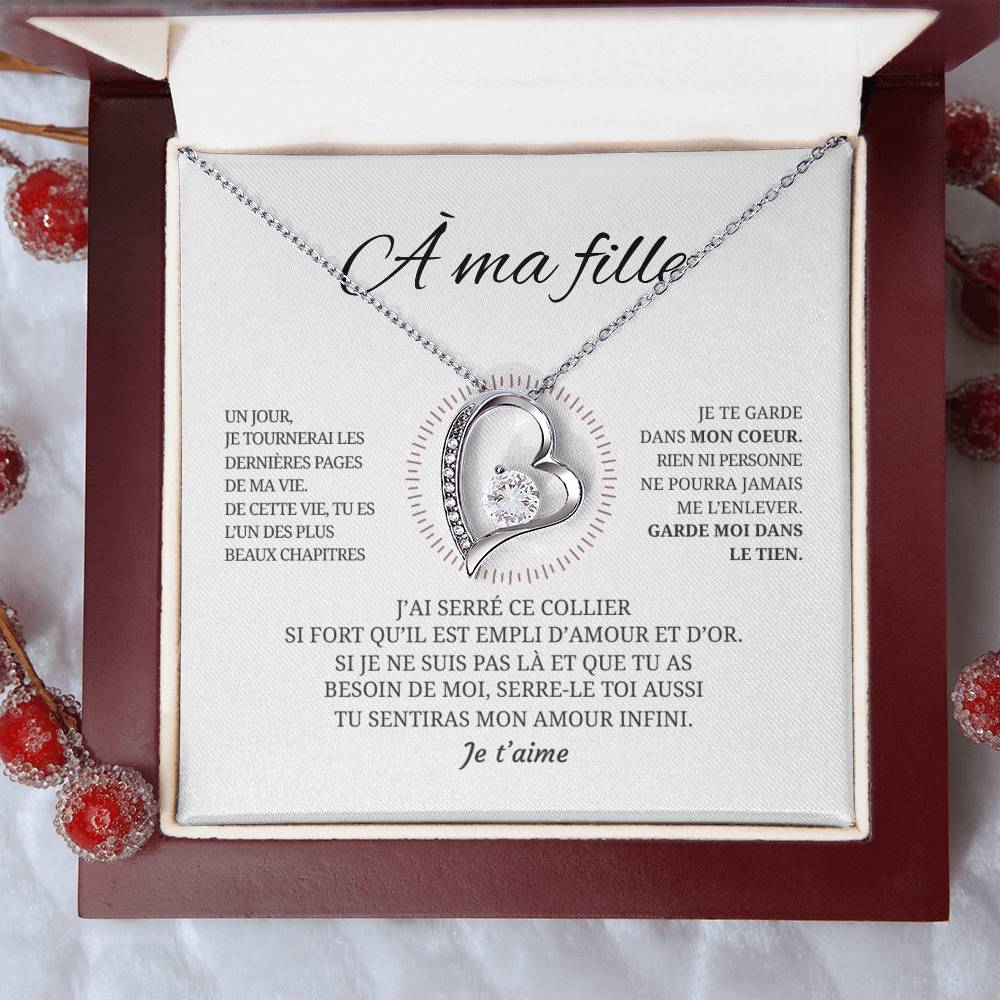 Collier pendentif COEUR ÉTERNEL + Carte cadeau pour votre fille - Bijouterie