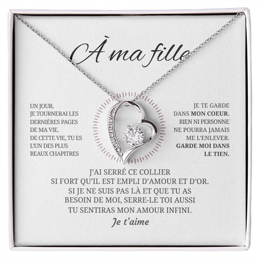 Collier pendentif COEUR ÉTERNEL + Carte cadeau pour votre fille - Bijouterie