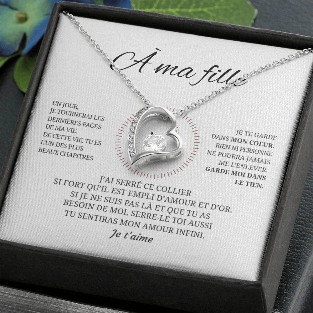 Collier pendentif COEUR ÉTERNEL + Carte cadeau pour votre fille - Bijouterie