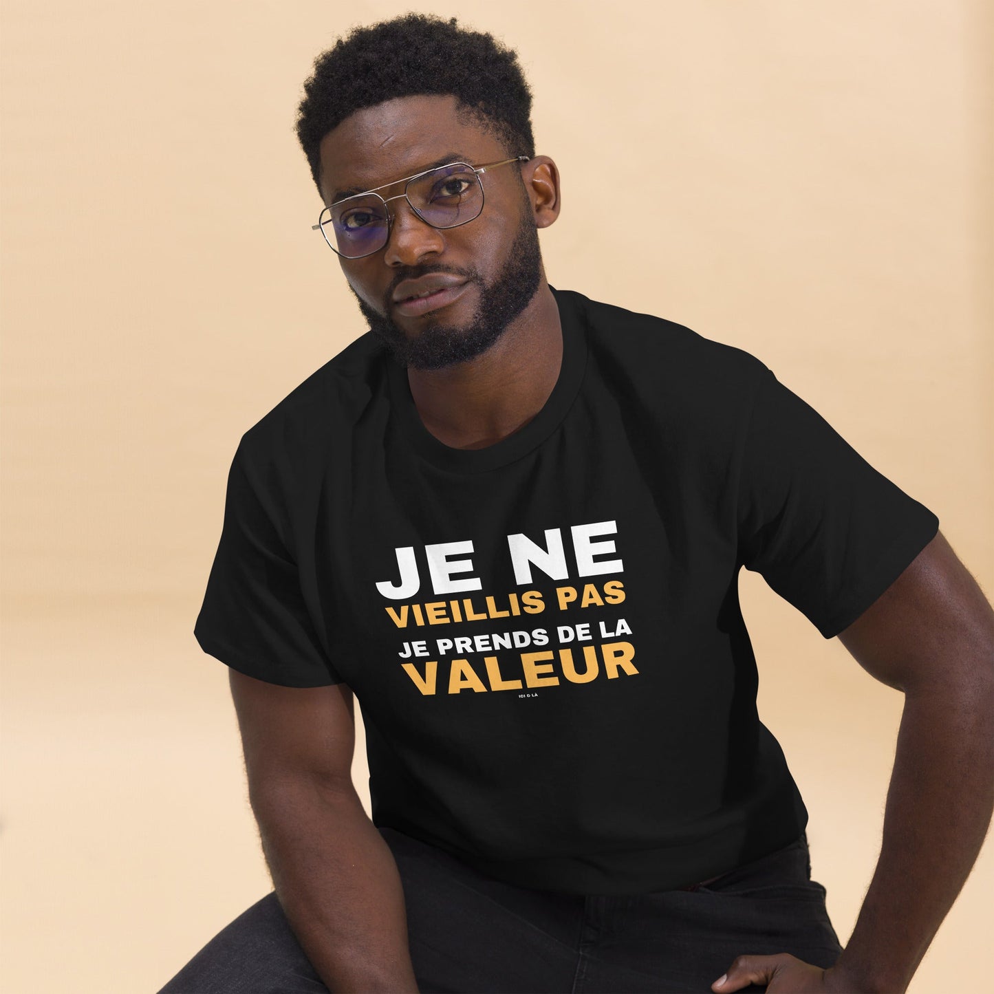 T-shirt classique homme Je ne vieillis pas je prends de la valeur