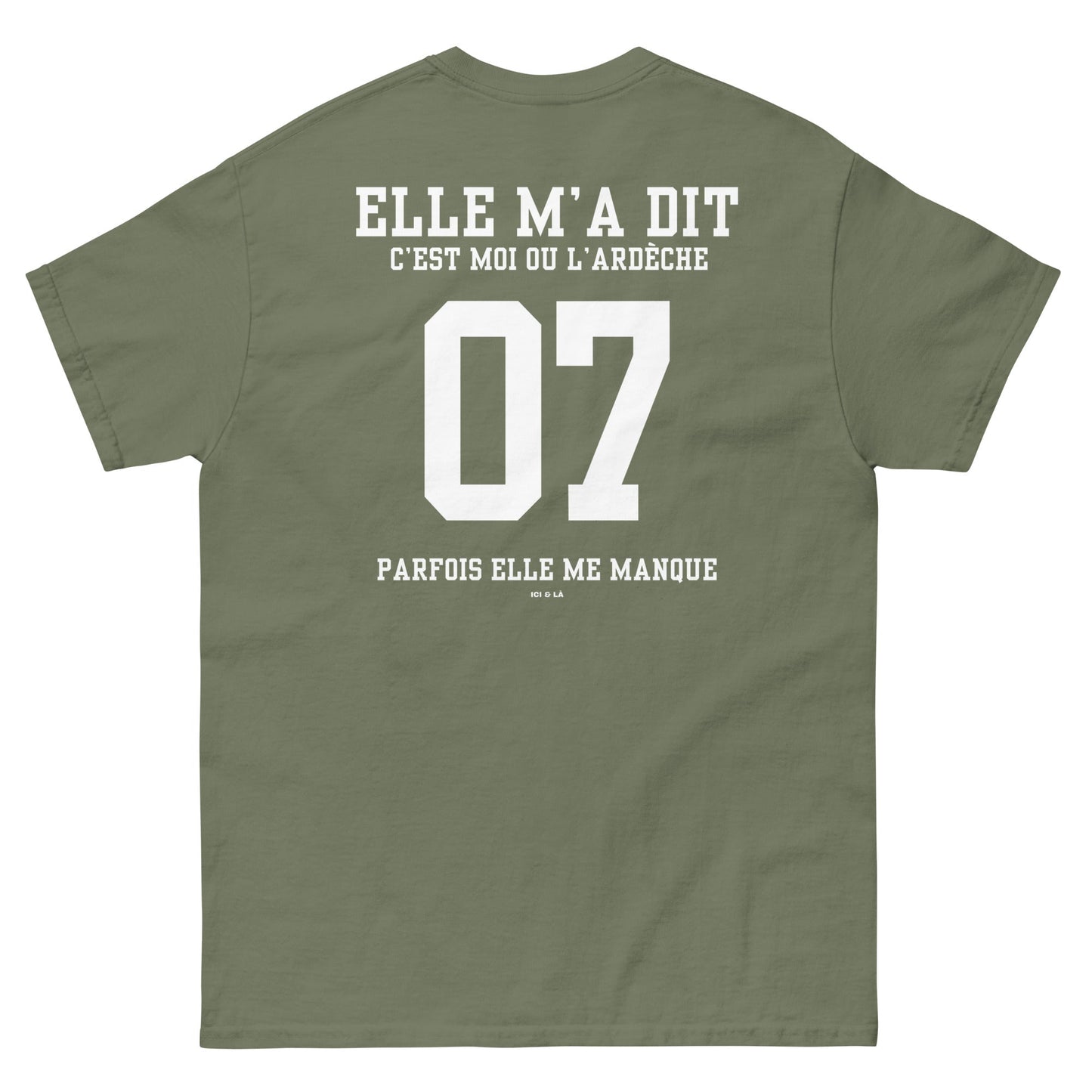 T-shirt classique homme C'est moi ou l'Ardèche imprimé dos