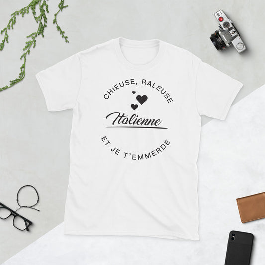 T-shirt cadeau humour femme italienne - chieuse, râleuse et je t...