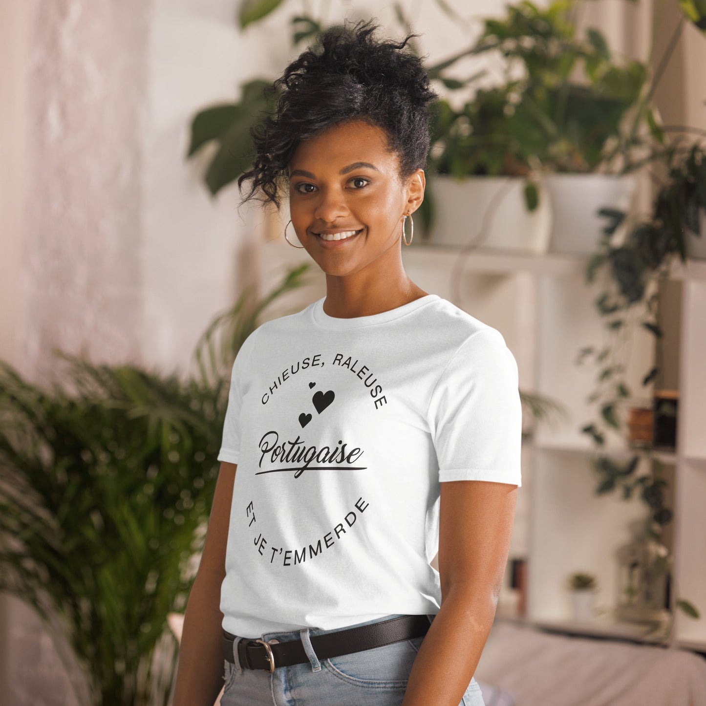 T-shirt cadeau humour femme portugaise - chieuse, râleuse et je t'...