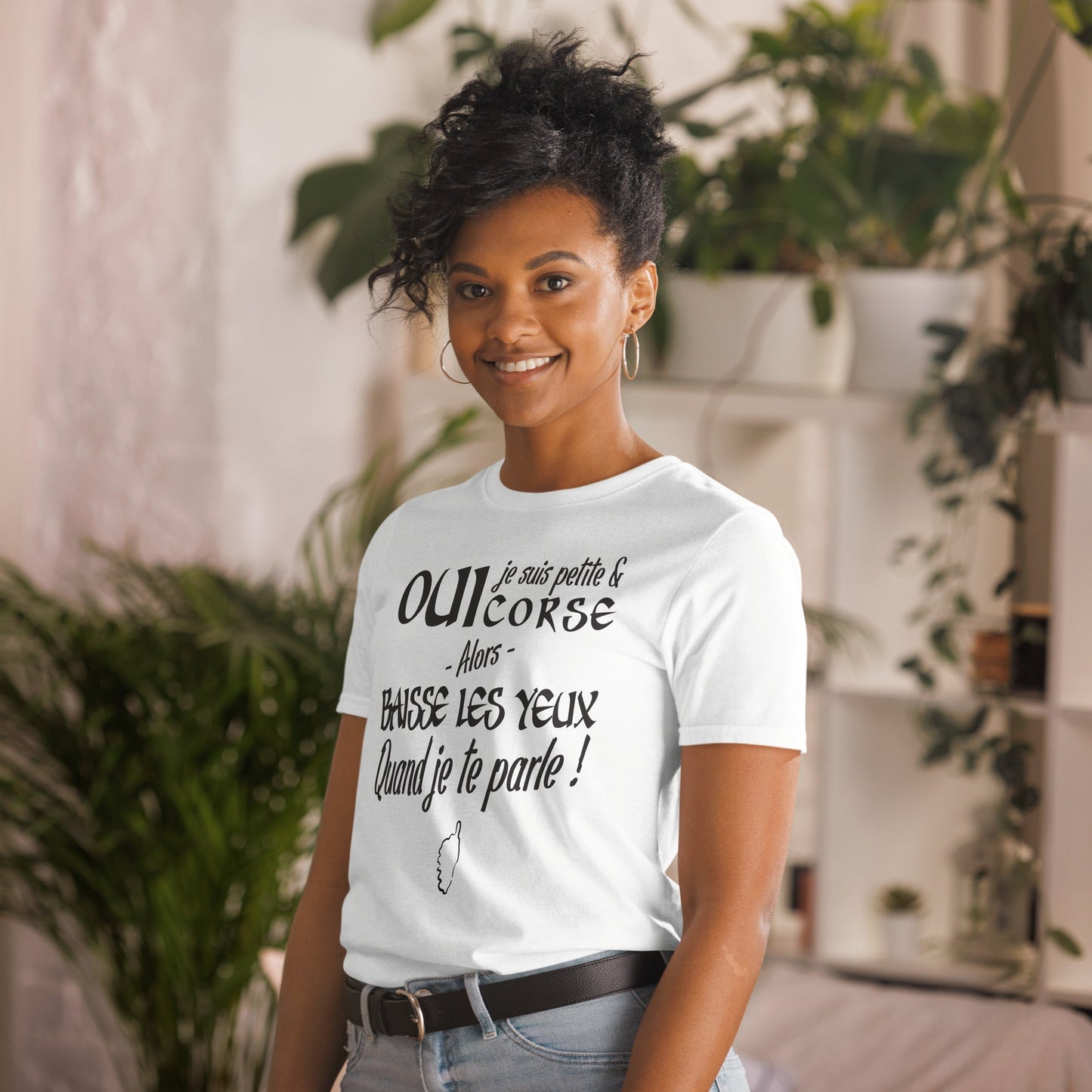 T-shirt Corse femme - cadeau humour - Baisse les yeux