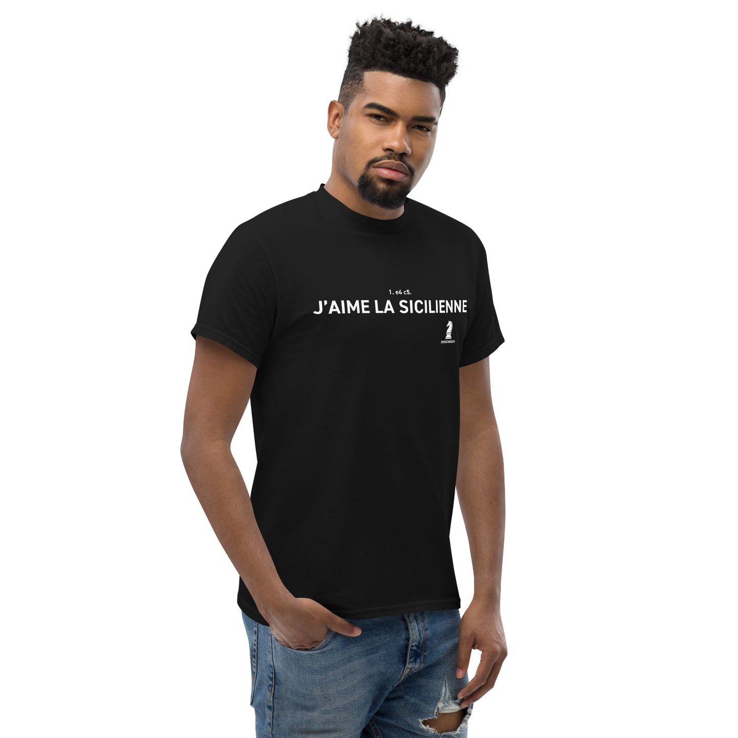 T-shirt classique unisexe - Humour Échecs - La sicilienne - Collection ZWISCHENZUG