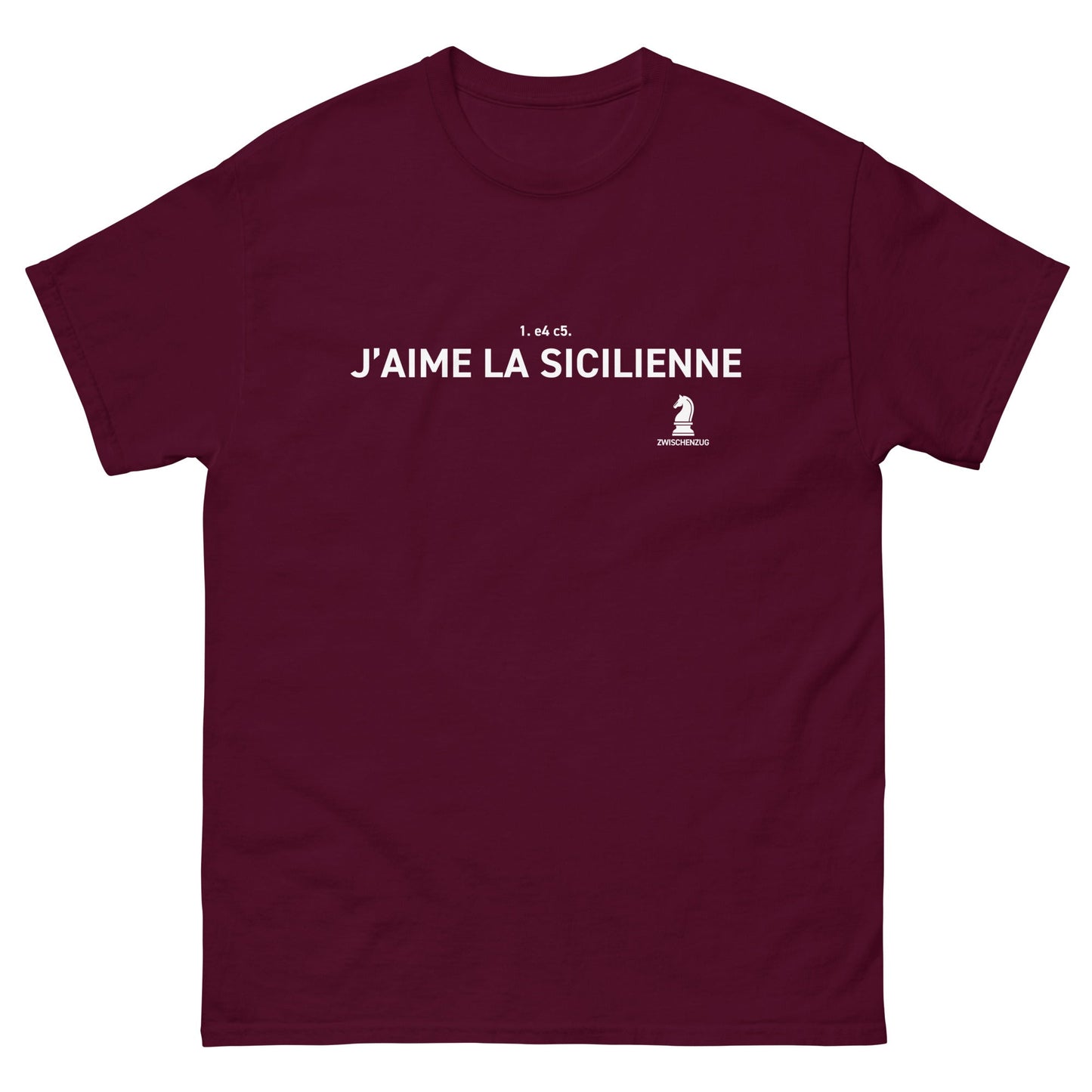 T-shirt classique unisexe - Humour Échecs - La sicilienne - Collection ZWISCHENZUG