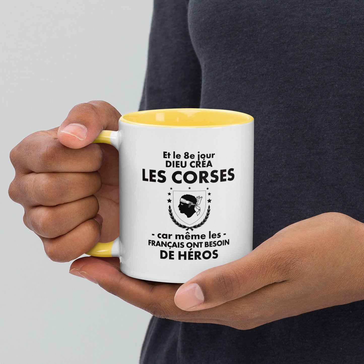 Mug à Intérieur Coloré - Tasse Cadeau humour Corse - le 8e jour