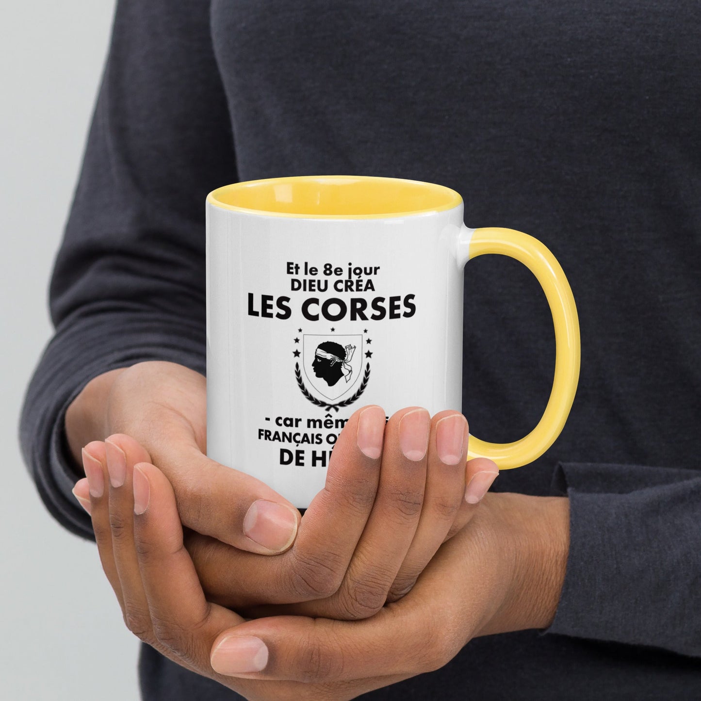 Mug à Intérieur Coloré - Tasse Cadeau humour Corse - le 8e jour